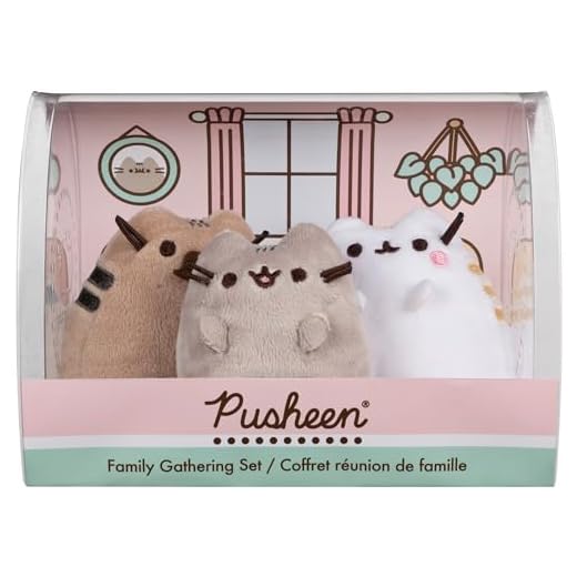 Gund Pusheen The Cat 6056171 Family Collector Set of 3 Soft Toy Plush