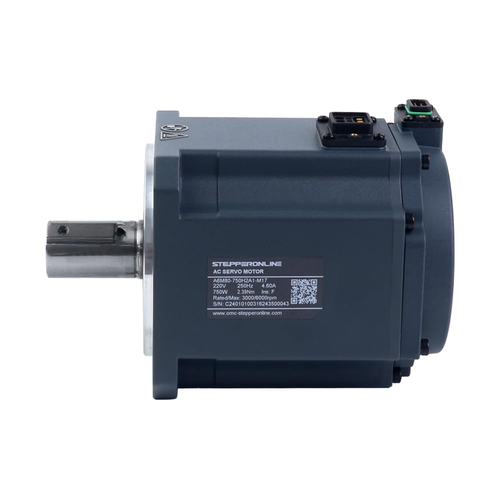 STEPPERONLINE AC zestaw serwomotorowy EtherCAT A6 seria 750 W silnik serwo 3000 obr./min 2,39 Nm, 17-bitowy czujnik bezwzględny IP67 + 750 W EtherCAT AC serwo + kabel 3,0 m