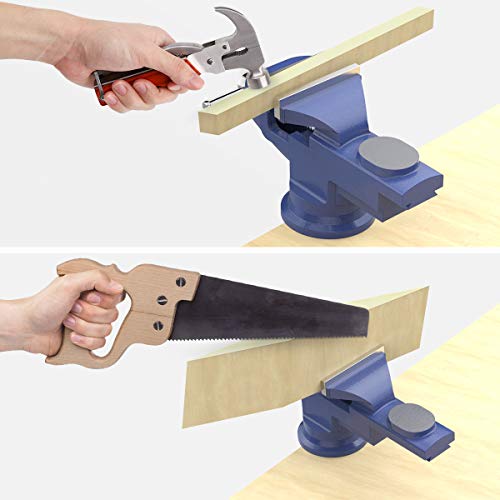 image for Housolution Universal Table Vise 3 Inch, 360°Swivel Base Bench Clamp 