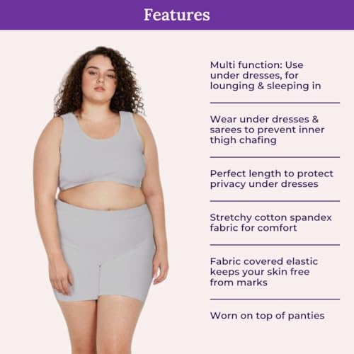 Image of Adira | Under Dress Shots for Women | Plus Size Women Tights Shorts | Soft & Comfy, Knitted Stretchy Fabric | Shorts for Dress | Women Inner Shorts | Plus Size | Pack of 2