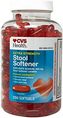 CVS Extra Strength Stool Softener Docusate Sodium Softgels 250 mg, 250 Count