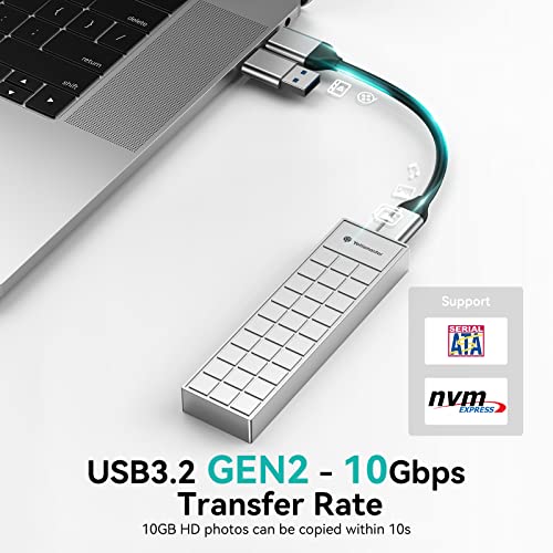 Caja Externa M.2 NVMe SATA USB C 10Gbps 4TB Aluminio miniatura 2