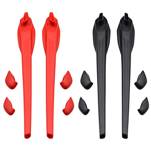 Pieds en silicone pour lunettes Oakleys Flak 2.0 XL antidérapants rouge et noir