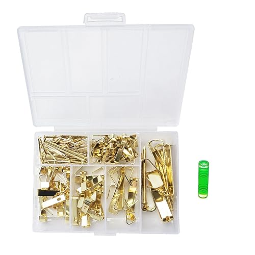 Gadpiparty 1 Ensemble De Crochets Pour Cadre Photo Cintres En Fil De Fer Cintres Pour Miroirs Kit De Manucure Pour Les Ongles Kit D'art D'ongle Ongle Sans Trace Porte-photos Métal Golden