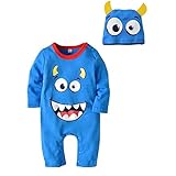 Jingyuu Halloween LangäRmelige Kleidung Hut Zweiteiligen Niedlichen Emoji Muster FüR Urlaubsparty Baumwollmaterial Bequem Verschiedene GrößEn Hellblau Style-1+95cm