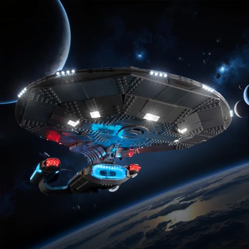Nitemode RC Light Kit Compatible with Lego Enterprise NCC-1701-D 10356 Building Set | Upgraded Remote Control & Multi-Mode Dimming & Zonal Lighting (NOT Included 10356 Set)