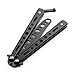 KAFENDA Butterfly knife, butterfly knife trainer, practice stainless steel training tool for training and practice, stainless steel (black)