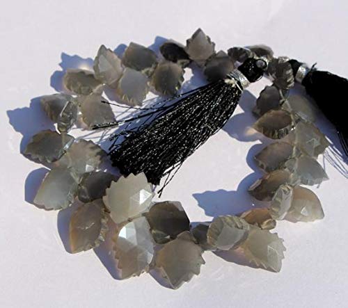 Pierre de lune grise naturelle briolette feuille 11x8-17x10mm pour bijoux