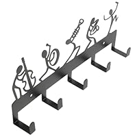SAFIGLE Cast Iron Musical Key Holder Wall Rack with Heavy-Duty Hooks Sturdy Wall-Mounted Organizer for Keys Coats Hats and Umbrellas Easy Installation Decorative Music-Themed Storage for