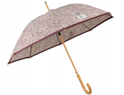 Parapluie femme incassable contre le vent long et robuste automatique poignée bois