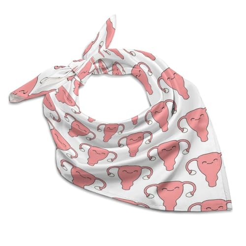 Uterus Pink Fashion Square Neck Scarf Head Kerchief Hair Bandana Headscarf for Women