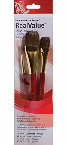 Princeton Juego de pinceles 9122 3 piezas de pelo de camello