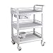 Trolley ZXD 3 Livelli Carrello Multiuso Carrello per Strumenti Medici Carrello di Bellezza Portatile con Cestino e cassetti, Carrello Multiuso con Ruota Universale