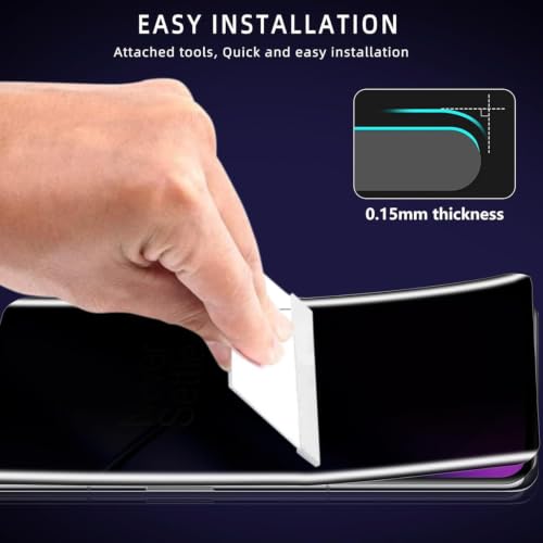 Image of Uyiton 2 Pack Privacy Screen Protector for OnePlus 11 (6.7-inch Curved Display) | Anti-Spy HD Clear Flexible Film | Bubble-Free Easy Installation Kit | Scratch Resistant | Case Friendly | Touch Sensitive