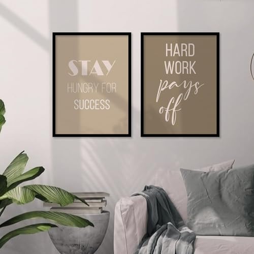 Image of kotart Engineered Wood - Quotes Frames for Wall Decor - Motivational Rectangular Photo Frame for Wall Decoration - Quotes Wall Poster with Frame for Room and Office - Set of 6 Black (Art 10, 19x25)