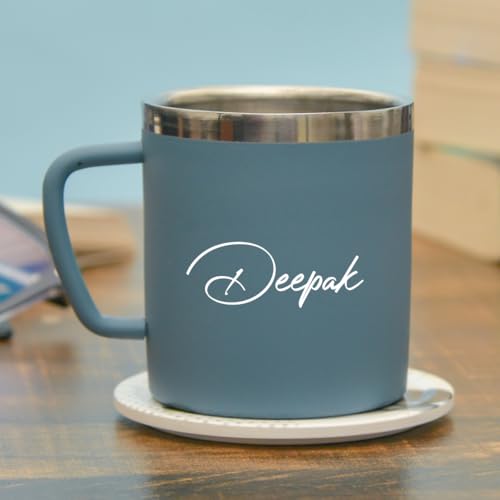 Image of YOUR GIFT STUDIO Customized Diary Gift Set | Personalised Diary, Card Holder, Keychian, Pen, Stainless Steel Mug and 750ml Bottle Personalized Gift for Birthday, Anniversary and Corporate (Grey)