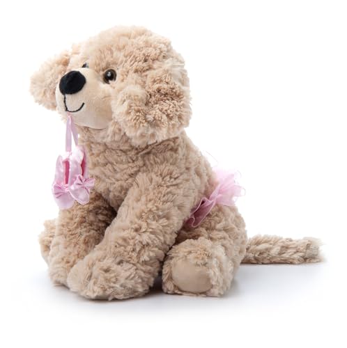 The Petting Zoo Ballerina Scruffy Dog Stuffed Animal, Gifts for Kids, Caramel Brown Dog Plush Toy 10...