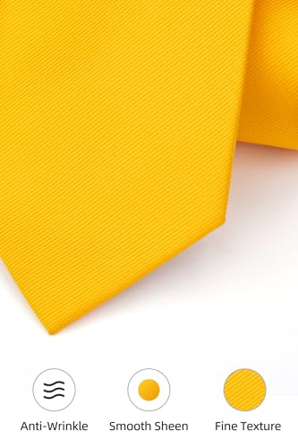 Image of HISDERN Mens Ties Solid Color Ties for Men Formal Necktie with Pocket Square Set Satin Silk Neck Tie Handkerchiefs Set