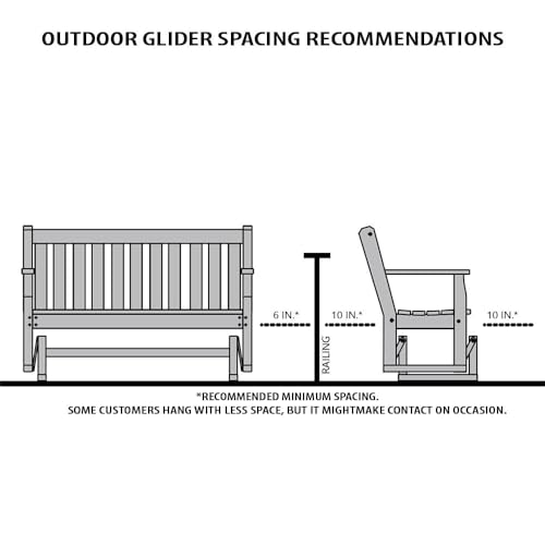 Image of Amish Casual Heavy Duty 800 Lb Roll Back Pressure Treated Porch Glider with Cupholders, 5-Foot, Oak Stain