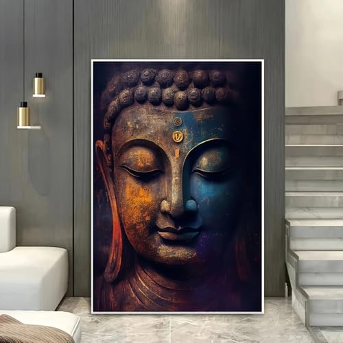 Tableau abstrait moderne Bouddha, œuvre sur toile premium 60x80cm - 2