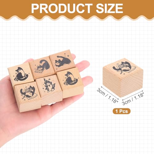 Tampons en bois chatons curieux pour décorer vos carnets de notes - 3