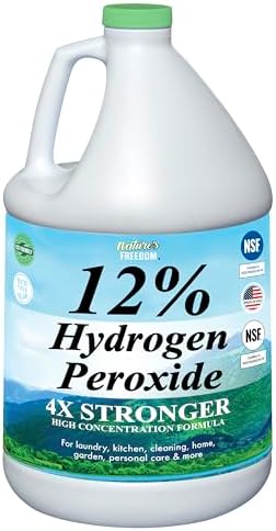Nature's Freedom 12% Hydrogen Peroxide, Food Grade H2O2 and Purified Water Only, 1 Gallon Solution