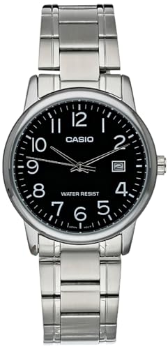 Image of Casio #MTP-V002D-1B Men's Standard Analog Stainless Steel Date Black Dial Watch