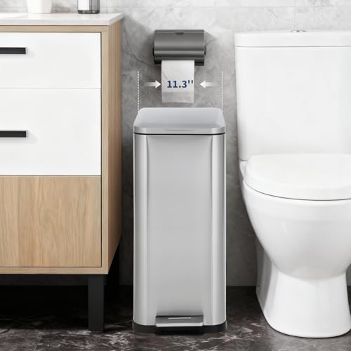 Caneca de basura rectangular de acero inoxidable 13.2 gal miniatura 4