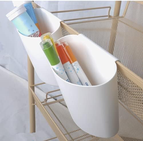 4Pcs Hanging Cup Holder,Rolling Cart Accessories Utility cart Accessories Hanging Bins,Hanging Flower Pots,Space Saver,Storage Bucket Desktop Container,Make Up Pencil Holder(Black) - Image 7