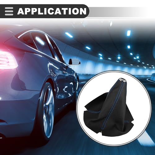 Motoforti Universal Car Shift Boot, Gear Shift Knob Boot, 24x30.5cm, Leather, Black