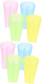 INOOMP 8 Peças Copo Com Canudinho Integrado Para Bebê Copo Com Canudinho Portátil Copo De Café Portátil Reutilizável Copos De Bebida Fria Copos De Plástico Copos De Alimentação Com