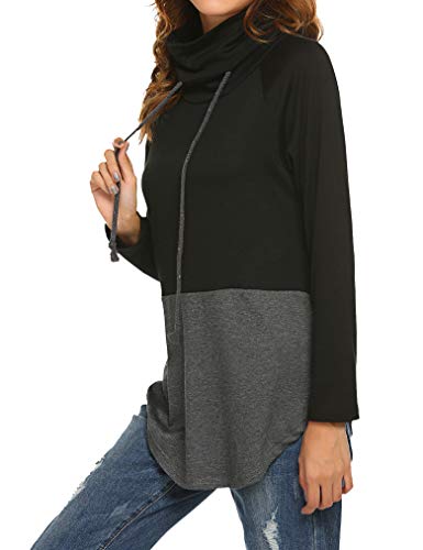 Womens 2018 Casual Sport Sweatshirts Blouse Crew Neck Tshirt Long Sleeves Tunics Tops Black S