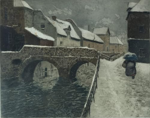 Lienzo de arte Ponte ad Amiens por Fritz Thaulow impreso en canvas de alta calidad para pared