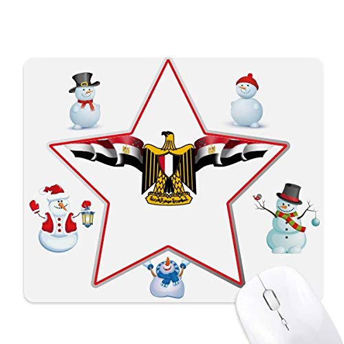 Tapis de souris Égypte avec emblème national et motif bonhomme de neige