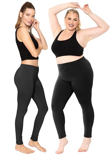 stretch is comfort women39s plus size knee amp full length cotton leggings  x-large - 7x