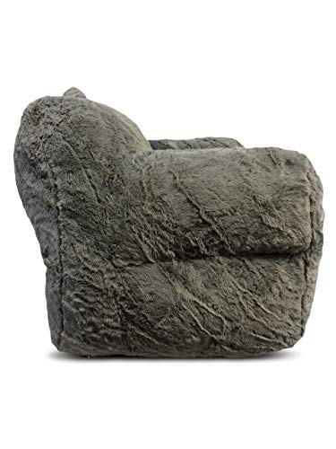 Heritage Kids K657497 Faux Fur Grey Bean Bag Sofa Chair With Top Handle, Ages 2+, Large thumb #1