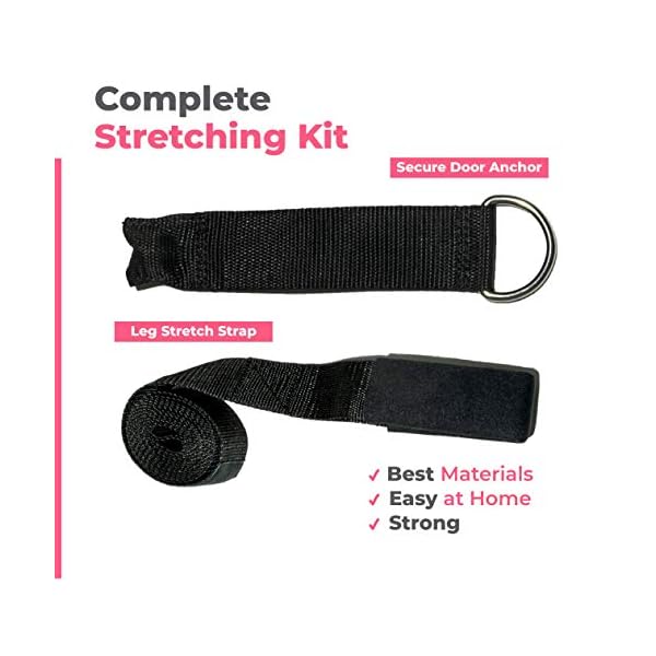 Leg Stretching Strap – Adjustable Ballet Stretch Strap with Door Anchor to Improve Flexibility, Easy to Install Flexibility Equipment Stretching Trainer for Ballet, Dance, Yoga, Gymnastics or Cheer