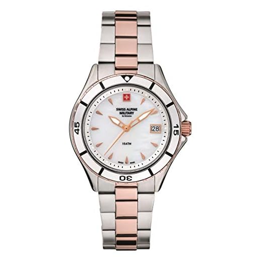 swiss alpine military 7740.1 Montre analogique à quartz pour femme en acier inoxydable