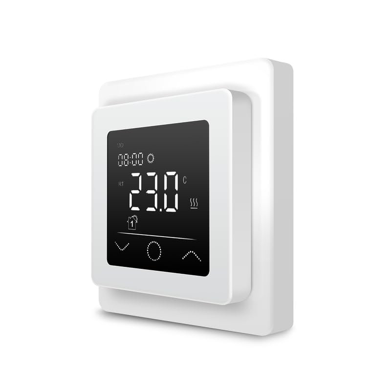 Touchthermostat, Heizungsthermostat – Digital Thermostat Heizung, Thermostat Fußbodenheizung, Thermostat Heizung (Weiß)