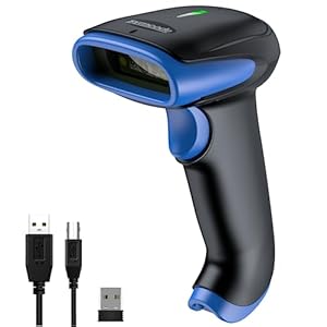Symcode Wireless Bluetooth Barcode Scanner,3-in-1 Bluetooth & USB Wired & 2.4G Wireless Barcode Reader Scanner 2D 1D QR Code Automatic Fast Precise Bar Code Scanner for Phone Laptop Tablet