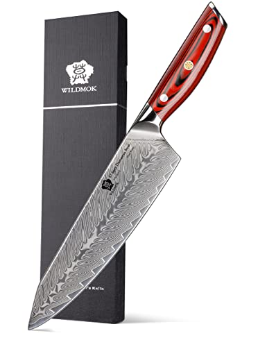 Wildmok Cuchillo Chef Damasco Cuchillo Gyuto Profesional 21 Cm Cuchillo De Cocina Japonés Multifunción En Acero Super Vg10 Con Mango Completo G10 Wildmok Cuchillo Chef Damasco Cuchillo Gyuto Profesional 21 Cm Cuchillo De Cocina Japonés Multifunción En Acero Super Vg10 Con Mango Completo G10