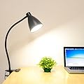 LED Desk Lamp Eye-Caring 360° Flexible Gooseneck 3 Color Modes 10 Brightness Dimmable 10W 40 LED, Portable Reading Book Light Clamp Study Desk Lamps for Bedroom and Office Home Lighting (Black)