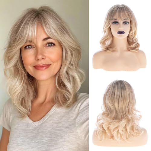 Perruque courbe naturelle brune clair pour masquer les cheveux abîmés