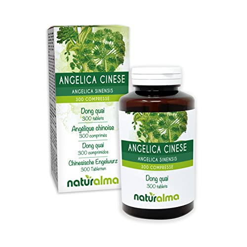 Angelica cinese o dong quai (Angelica sinensis) radici Naturalma - 150 g - 300 compresse - Integratore alimentare - Naturale e Vegano