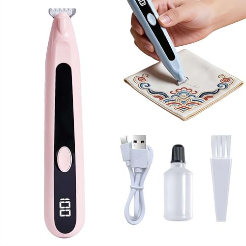 Electric Stitch Eraser for Embroidery Rechargeable Stitch Remover Tool Professional Embroidery Removal Tool for Embroidery & Fabric Trimming Ergonomic Handheld Tool for Sewing Quilting (Pink)