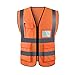 Amuzocity Chaleco Reflectante Multibolsillos, Hermosa Tecnología De Costura A Presión - Naranja, XL