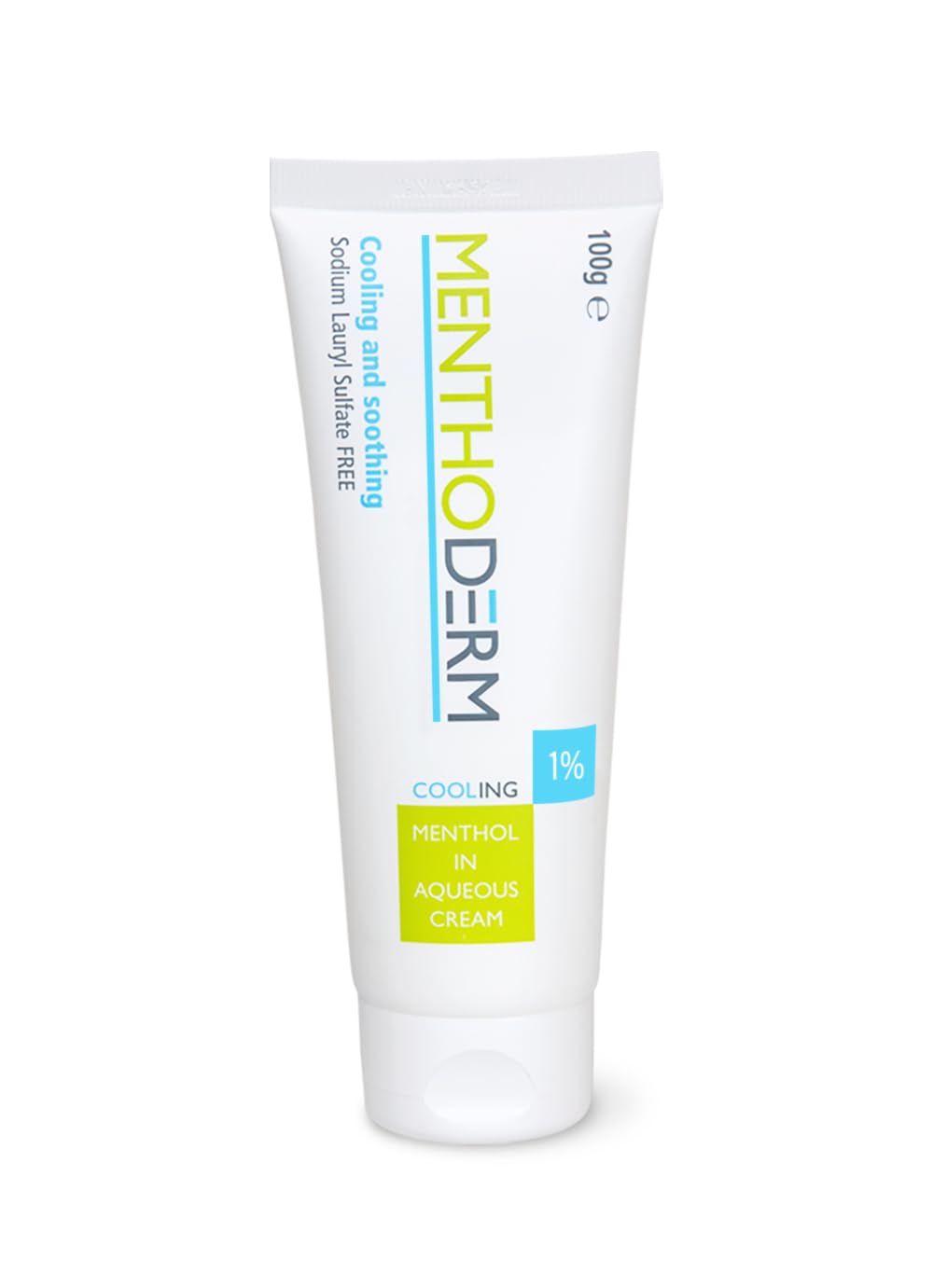 Menthoderm 1% 100g Tube - Soothing Menthol Cream, Anti-Itch, Eczema & Psoriasis Relief, Itch in Pregnancy, Menopausal Hot Flush Cooling, SLS Free, Paraban Free