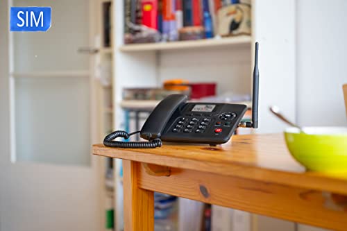 Opis Technology Opis Purofon Mobile 4G (EU Version): Mobile GSM Tischtelefon mit SIM-Karte/Seniorenhandy Ersatz/Seniorentelefon/SIM Tischtelefon (alle Netze, 0GB Speicher) in schwarz