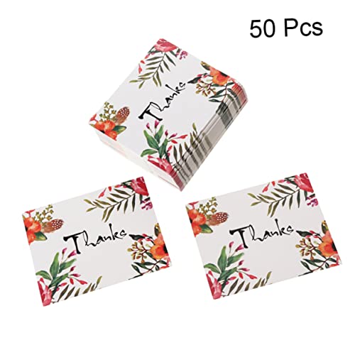 Tofficu 50 peças cartão de desejo cartão de flores de massagem cartões de agradecimento cartões de f