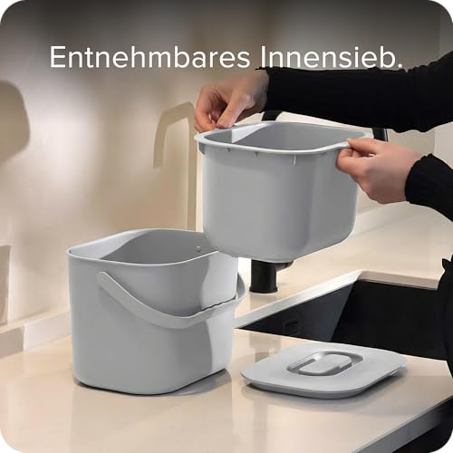 blackswedenhome. Biomülleimer Küche - 7L - Design Komposteimer mit Sieb - Bio-Mülleimer Geruchsdicht - Bio Abfalleimer- Komposter Küche… – Ansicht 3
